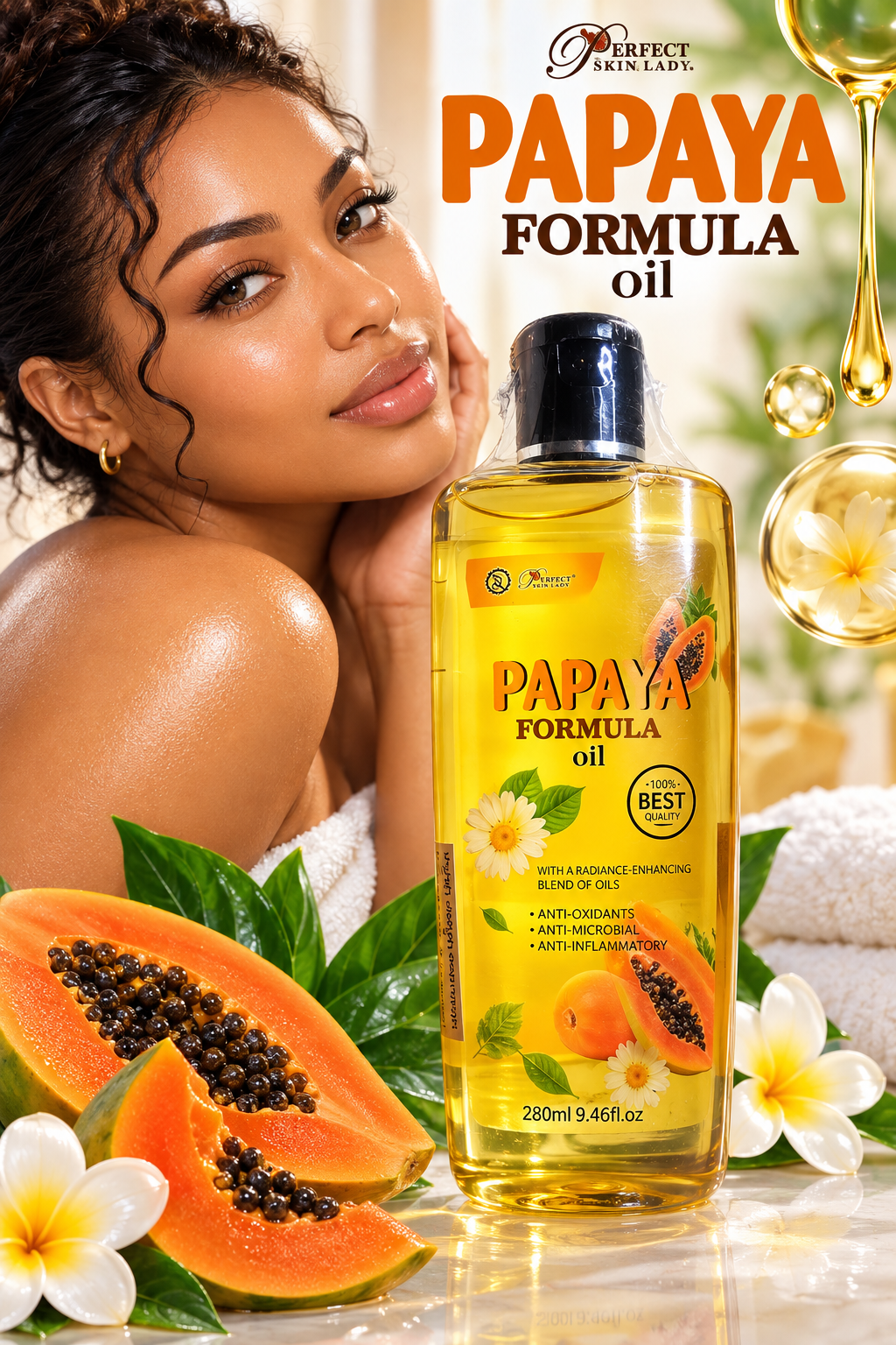 Papaya Formula Oil – Huile Nourrissante & Éclat Naturel 280 ml 🍊✨