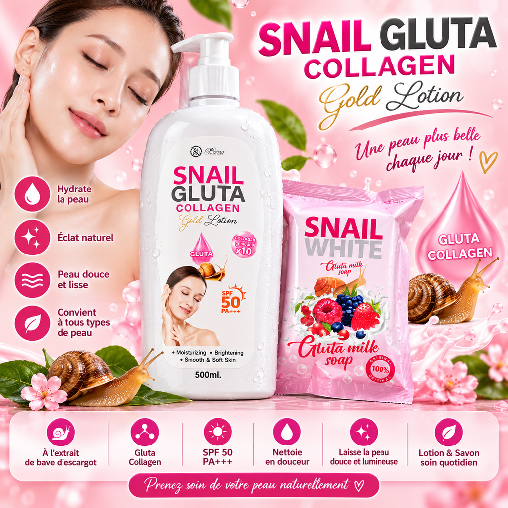 Lotion snail et savon gluta collagen