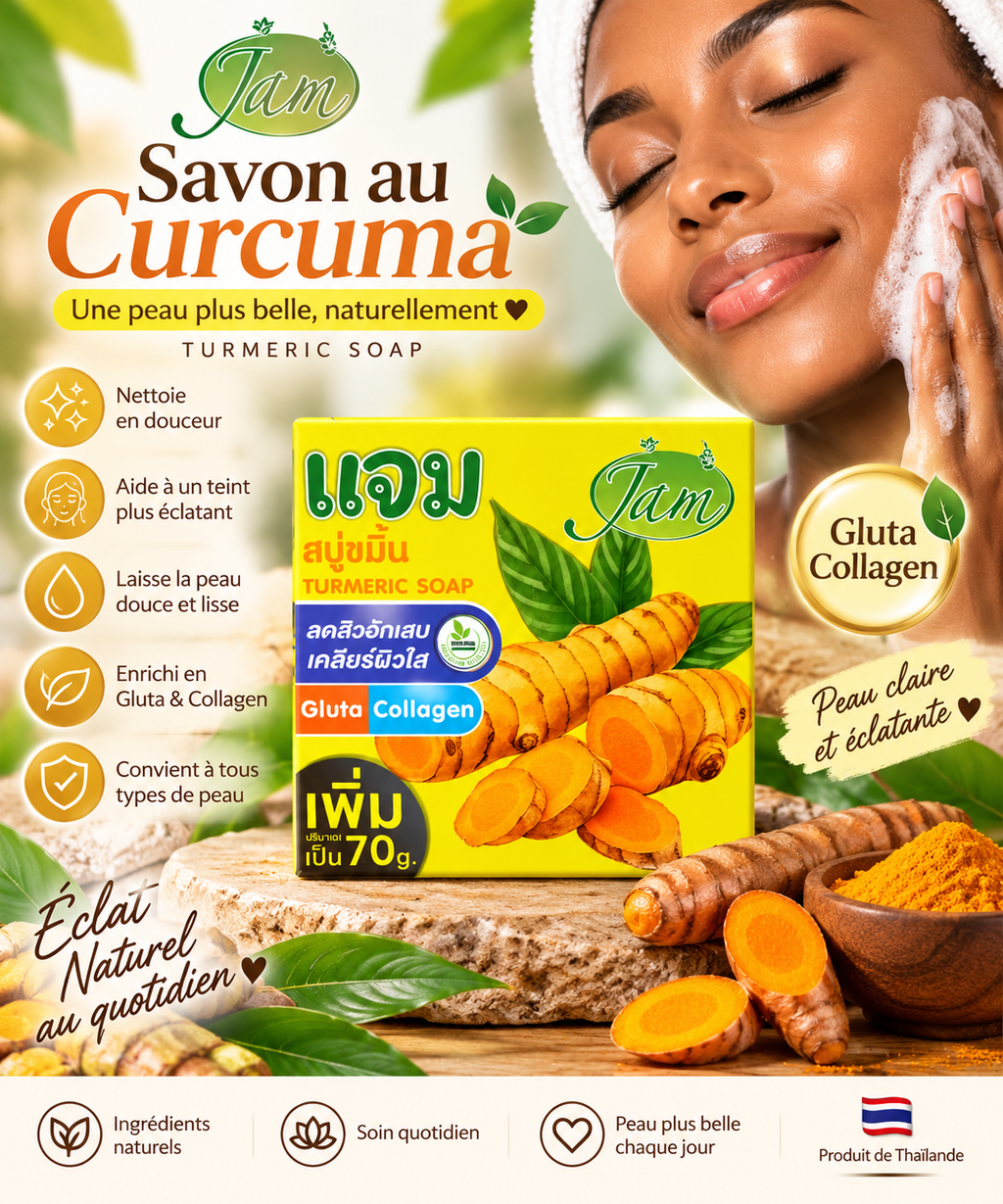 Savon Curcuma Jam-Gluta & Collagène